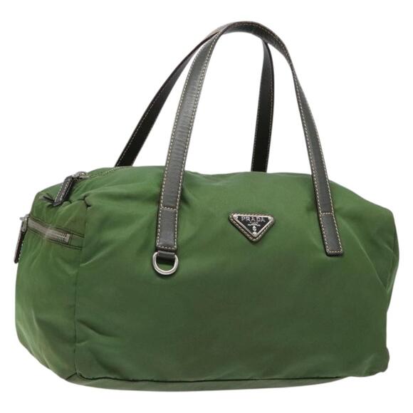 PRADA Shoulder Bag Nylon Green Silver - Picture 1 of 12